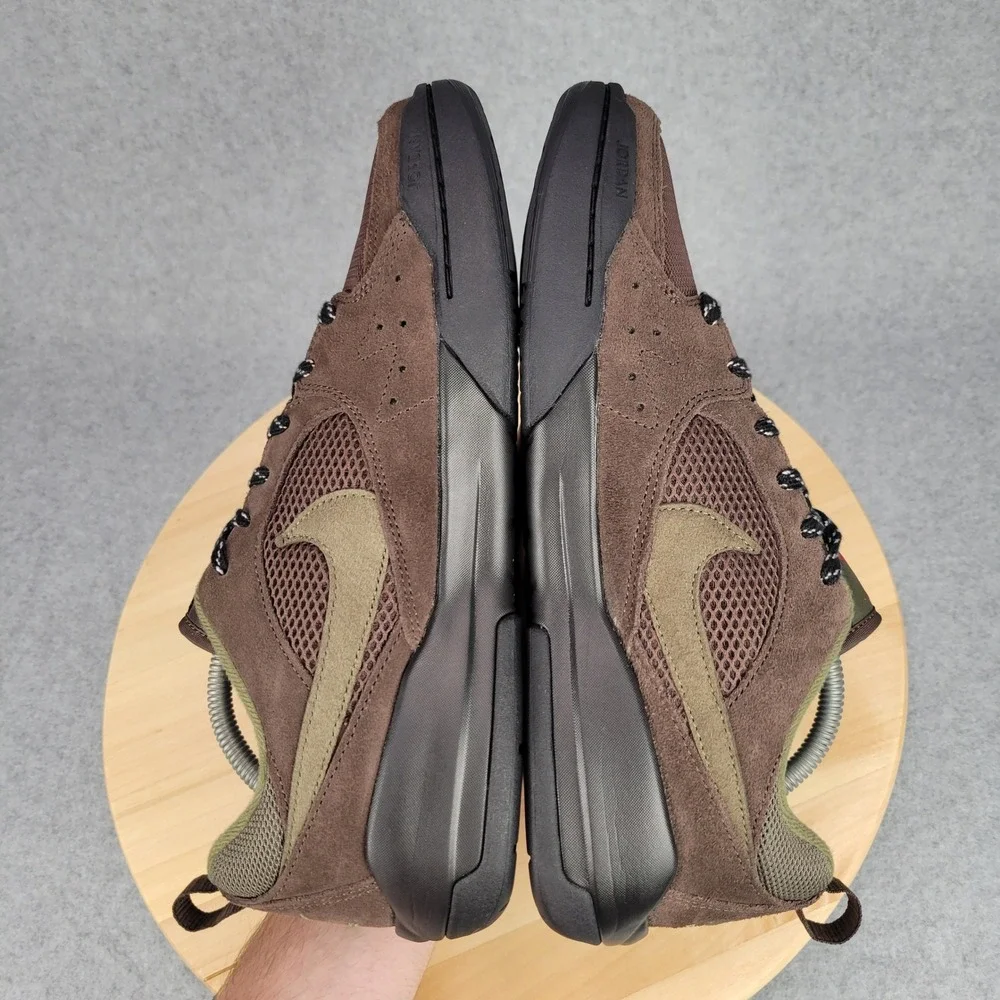 Nike Jordan CMFT Era Baroque Mens 9.5 Brown Olive Suede Sneakers HJ6777-200